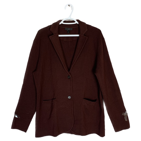 Sold - J Crew 100% Merino Wool Cardigan Sweater Blazer - Picture 4 of 13